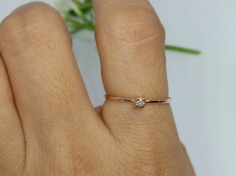 Cute Promise Rings On Finger Daisy Dainty Engagement Ring
