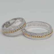 Rope Wedding Ring Two Toned white